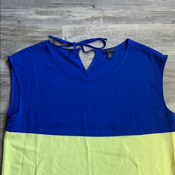 Women's Tommy Hilfiger Sheer Color Block Sleeveless Top Large - Picture 2 of 8